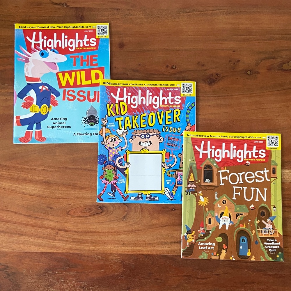 Highlights magazines bundle of 3 educational reading books for kids of all ages